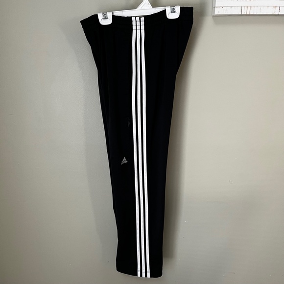 Adidas 3 Stripe Black Track Pant/Size Medium - Picture 3 of 7